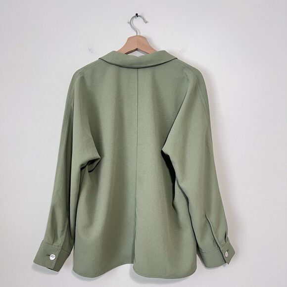 Aritzia Wilfred Freeform Shirt Sage Green Oversized Button Up Size S Relaxed - Picture 7 of 10